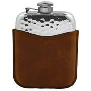 english-pewter-company-6oz-captive-top-hammered-purse-flask-and-pouch---silverbrown-34473131