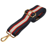 Alice Wheeler London Striped Woven Bag Strap - Navy/Beige/Red