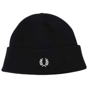 Fred Perry Classic Merino Wool Beanie - Black/Snow White