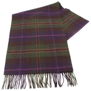 Locharron of Scotland Darwin Rose Hunting Lambswool Scarf - Plum Purple/Green