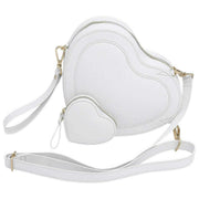 Stackers Heart Shoulder Bag - White Pebble