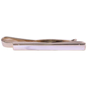 David Van Hagen Full Mother of Pearl Tie Slide - Pearl/Gold