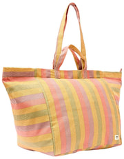 Roka Marylebone Large Cotton Canvas Oversized Tote Bag - Faded Multi Stripe