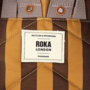 Roka Canfield B Small Recycled Canvas Backpack - Brown Stripe