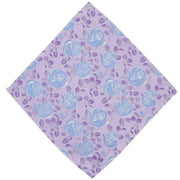 Michelsons of London Textured Rose Floral Polyester Tie and Pocket Square Set - Lilac/Blue