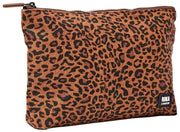 Roka Maida Vale Medium Cotton Canvas Pouch - Mini Leopard Brown