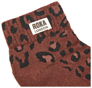 Roka Wembley Anke Socks  - Mini Leopard Organic Brown