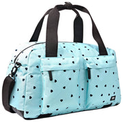 Roka Gatwick Medium Recycled Canvas Duffle Bag - Heart Print Blue