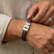 steel-barnett-harrison-thick-braided-leather-bracelet---brown-35896651