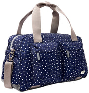 Roka Gatwick Medium Recycled Canvas Duffle Bag - Navy Polka Dot
