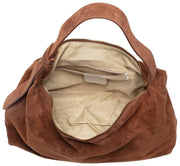 Elie Beaumont Suede Slouch Bag - Mid Brown