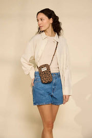 Hindbag Bill Phone Bag - Leopard Cinnamon Brown