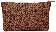 Roka Maida Vale Medium Cotton Canvas Pouch - Mini Leopard Brown