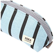 Roka Tate Small Cotton Canvas Pouch - Blue Stripe