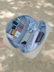 Stackers Expanding Cosmetics Bag - Oatmeal/Blue