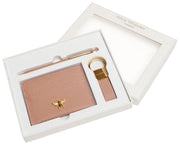 Alice Wheeler London Bow Card Holder Key Ring and Pen Luxury Gift Set - Pink