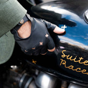 Dents The Suited Racer Gripper Leather Driving Gloves - Black