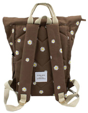 Kind Bag London Hackney Embroidered Medium Backpack - Cocoa Brown Daisy