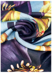 Powder Hellebore Lux Print Scarf - Blue