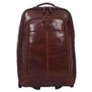 Ashwood Leather Cabin Size Weekend Trolley Bag - Brown