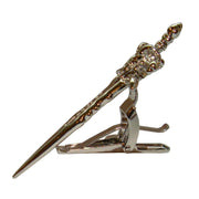 Bassin and Brown Decorative Sword Tie Bar - Silver