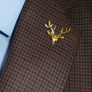 Bassin and Brown Stag Lapel Pin - Vintage Bronze