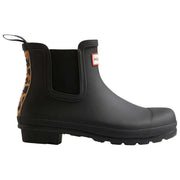 Hunter Original Leopard Backstrap Chelsea Boots - Black/Beige