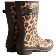 Hunter Original Short Leopard Wellington Boots - Beige/Chocolate Brown