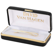 David Van Hagen Diagonal Lined End Tie Slide - Gold