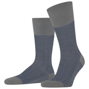 Falke Airport Herringstripe Socks - Light Grey Mel