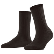 Falke Cotton Rib Socks - Dark Brown