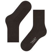 Falke Cotton Rib Socks - Dark Brown