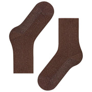 Falke Shiny Rib Socks - Dark Brown
