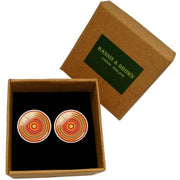 Bassin and Brown Bohemian Swirl Cufflinks - Orange/Red/Green