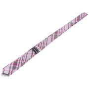 Knightsbridge Neckwear Checked Silk Skinny Tie - Pink/Grey