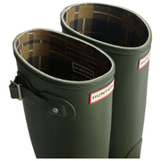 Hunter Original Tall Tartan Lined Wellington Boots - Dark Olive Green