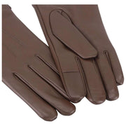 Isotoner Premium Rib Knit Cuff Leather Gloves - Brown