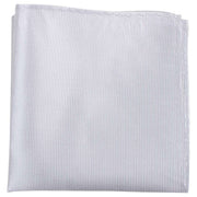 Knightsbridge Neckwear Ribbed Silk Pocket Square - Silver
