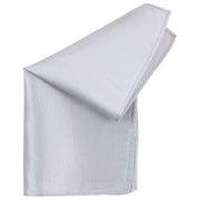 Knightsbridge Neckwear Ribbed Silk Pocket Square - Silver