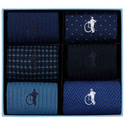 London Sock Company Dash of Class 6-Pair Sock Box Set - Navy Blue