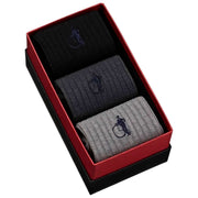 London Sock Company Simply 3-Pair Sock Box Set - Grey