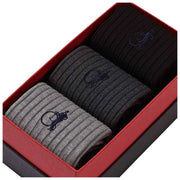 London Sock Company Simply 3-Pair Sock Box Set - Grey