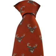 Michelsons of London Deer Silk Tie - Orange