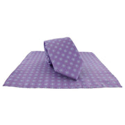 Michelsons of London Outline Neat Tie and Pocket Square Set - Lilac