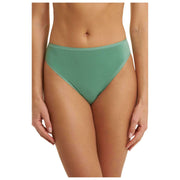 Natori Bliss Bare Cotton High Cut Brief - Frosty Spruce Green