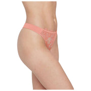 Skarlett Blue Entice Front Lace Thong - Carnation/Nylon Tan