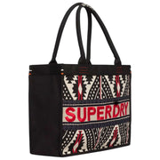 Superdry & Co Luxe Embroidered Tote Bag - Black/Red