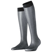 Falke Glitter 30 Denier Knee High Socks - Black/Sliver