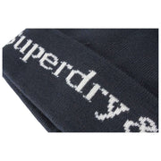 Superdry & Co Athletic Essentials Logo Knit Beanie Hat - Eclipse Navy