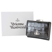 Vivienne Westwood Croc Embossed Small Frame Purse - Black